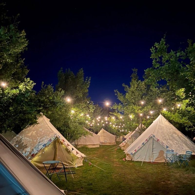 Glamping at night